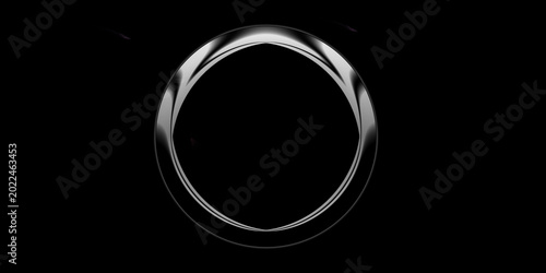 Foto Abstract ring shape with light streaks on black background, abstract art