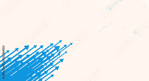 Foto Abstract background with many blue arrows pointing in the same direction, busine