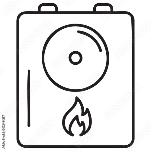 Tableau sur toile A modern vector illustration of a burning CD icon in a simple line art style