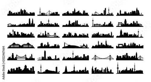 Photos City skylines with various buildings.