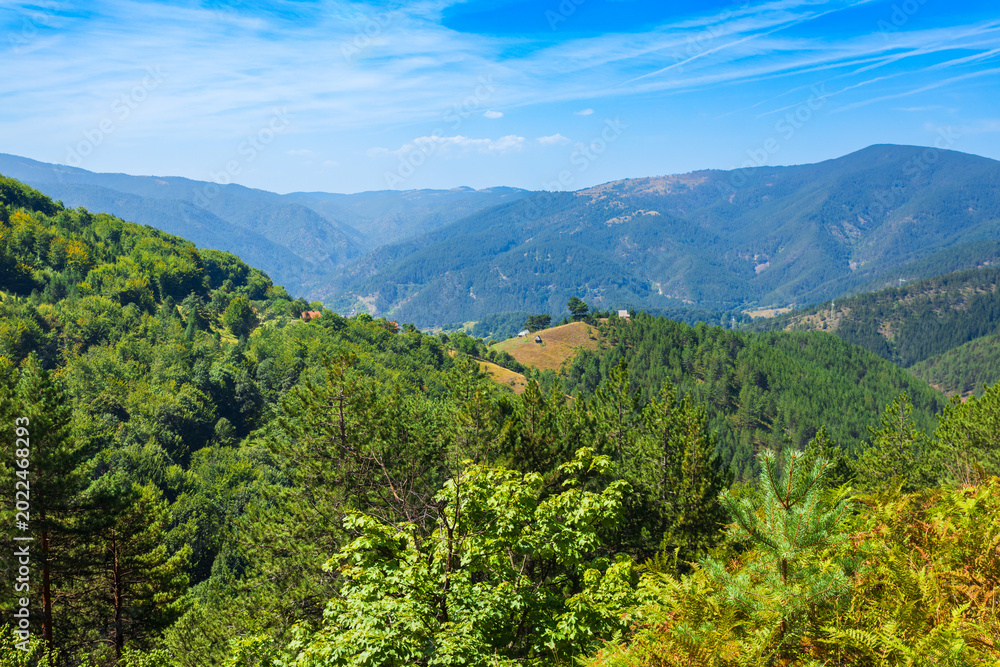 Naklejka premium Panoramic aerial view of Mokra Gora in mountains, Serbia