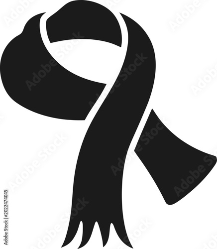 scarf silhouette icon vector  on white background 