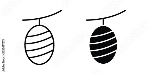 Canvastavla Cocoon icon solid Design. Line icons for web