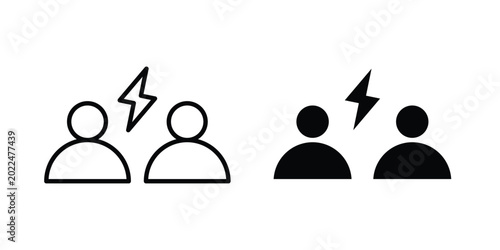 Fotografija Conflict icon solid Design. Line icons for web