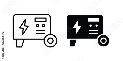 Obraz na płótnie Electric generator icon solid Design. Line icons for web