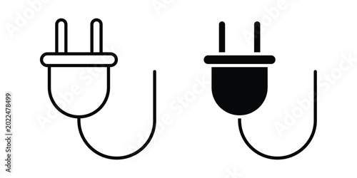 Картината върху платно Electrical plug icon solid Design. Line icons for web