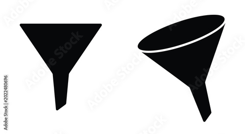 Bild auf Leinwand Two funnels in different orientations black silhouette