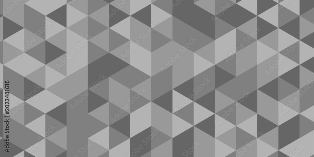 Fototapeta premium Abstract geometric seamless pattern origami black, gray square cube triangulated random cube low polygon triangle textile abstract corporate creative design.