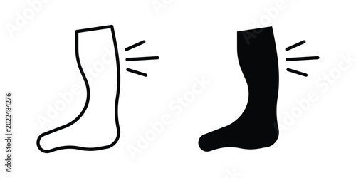 Tableau sur toile Shin pain icon solid Design. Line icons for web