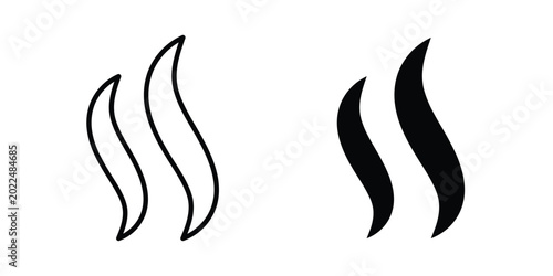Smoke steam silhouette icon solid Design. Line icons for web