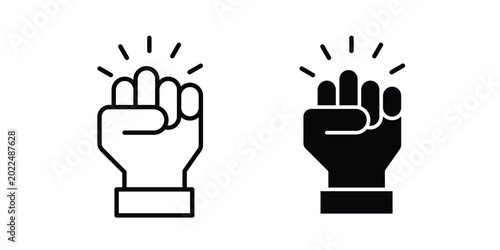 Schilderij op canvas Will power icon solid Design. Line icons for web