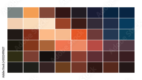 Sunset Color Palette, Color Swatch 