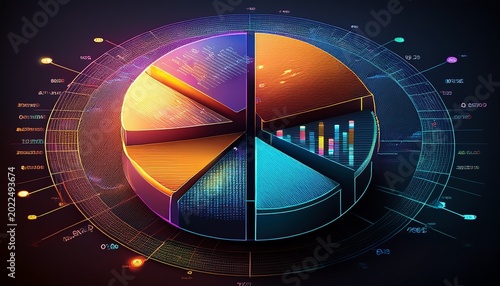 pie chart visualization showing percentages and data representation