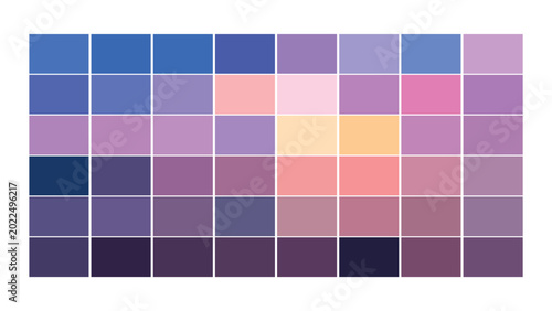 Sunset Color Palette, Color Swatch 
