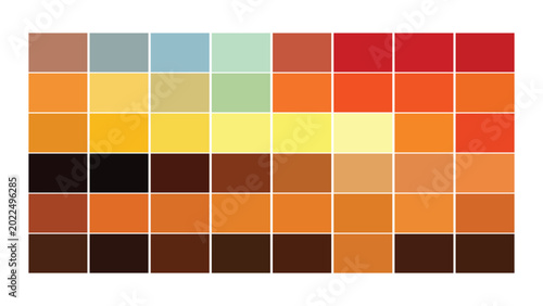 Sunset Color Palette, Color Swatch 