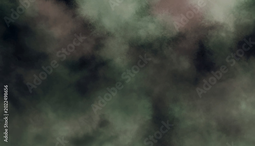 Photos Moody green mist, dark forest fog, atmospheric smoke texture, mysterious deep shadow background