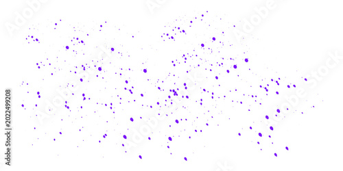 Vibrant purple paint splatters on black background with abstract texture design glowing particles and artistic effects