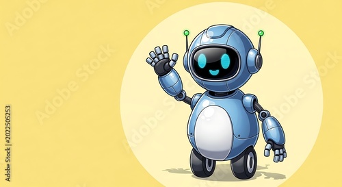 Cute Robot AI powered waving
