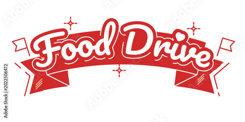 Tableau sur toile Food Drive non perishable food charity movement, badge logo illustration, transparent background