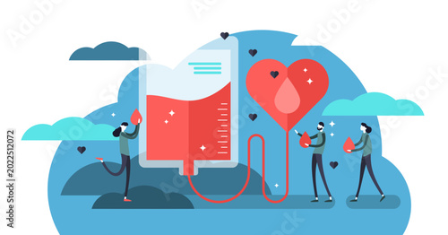 Cuadro en lienzo Blood donation illustration, transparent background