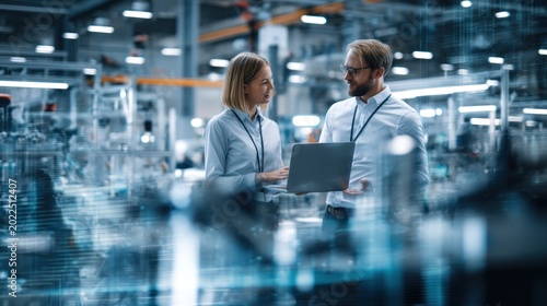 Engineers collaborating in industrial plant