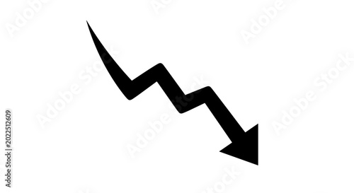 Black arrow pointing down trending.