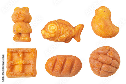 cookies of different shapes isolated on a white background
