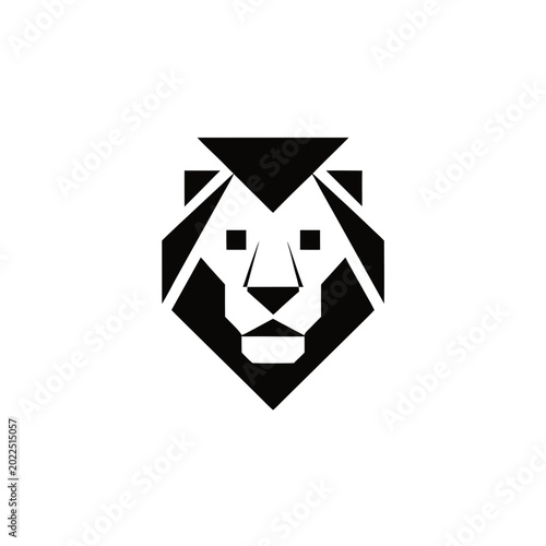 Minimal Geometric Lion Emblem Design