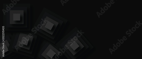 Obraz na płótnie Dark background with voluminous protruding squares black geometric background fo