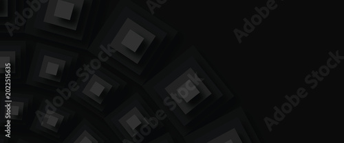 Foto Dark background with voluminous protruding squares black geometric background fo