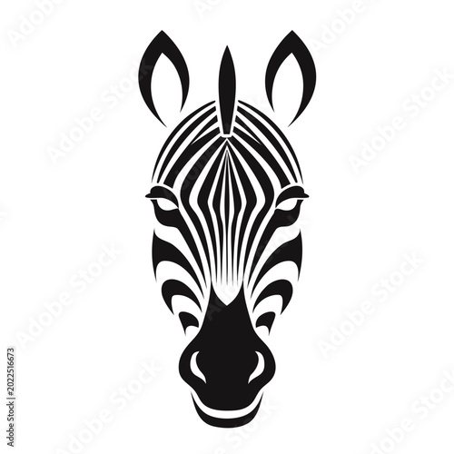 Elegant Zebra Head Monochrome Mascot Logo