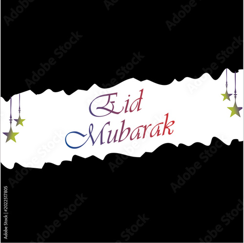 Elegant Eid Mubarak Islamic Background Collection with Moon and Hanging Stars Vector Set