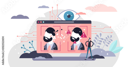 Foto Deepfake illustration, transparent background