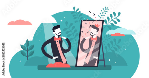 Canvas Print Narcissistic illustration, transparent background