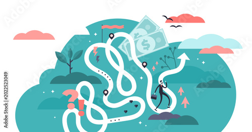 Schilderij op canvas Life journey illustration, transparent background