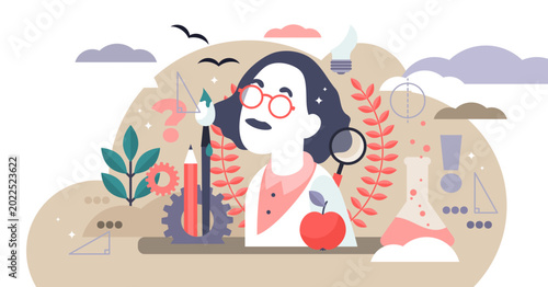 Quadro su tela Genius illustration, transparent background