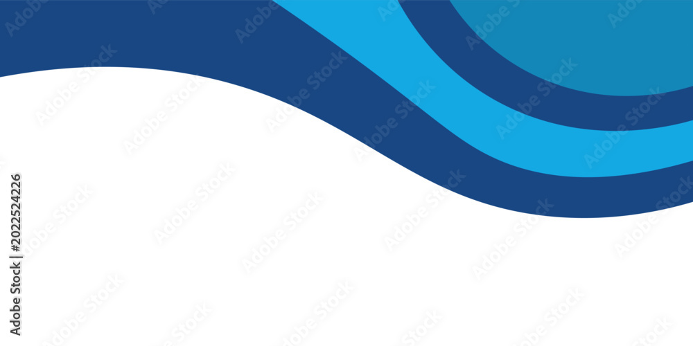 Obraz premium Blue and white business wave banner background, suitable for all fields, vector illustration.