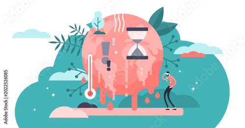 Tableau sur toile Melting earth illustration, transparent background