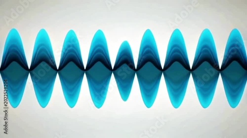 Futuristic Blue Audio Spectrum Equalizer Waveform Animation on White Background