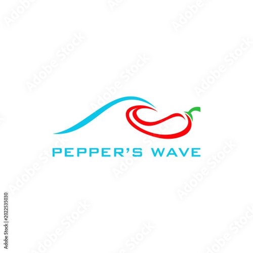 Photos Stylized Swirling Chili Pepper Logo Icon, Red and Green Vector Design