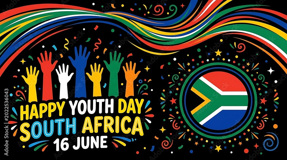 Fototapeta premium Happy youth day south africa celebrations june 16th