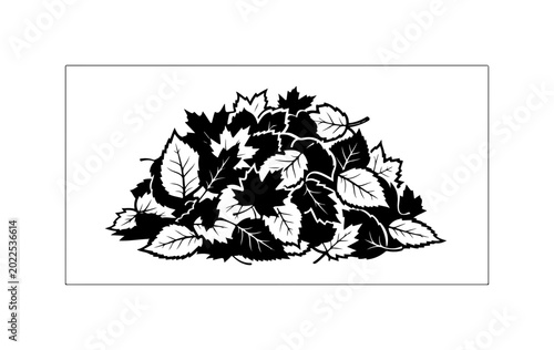 Bold Black Autumn Leaves Silhouette Vector Art