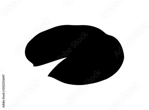 Bold Black Water Lily Leaf Silhouette Vector Art
