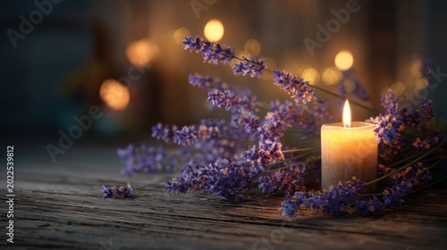 Lavender candle still life