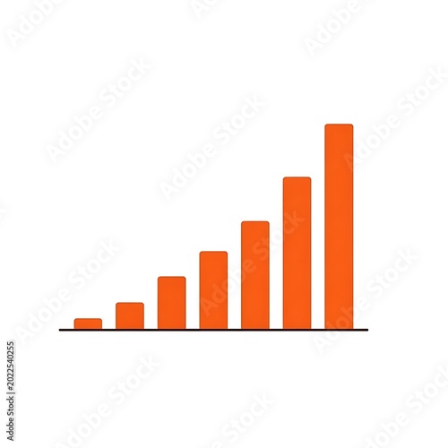 Orange bar graph showing steady upward growth on a white background