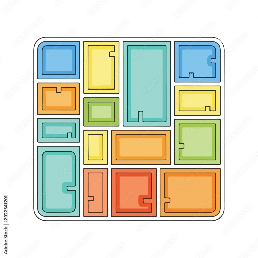 Naklejka premium Colorful Plastic Building Blocks Set.