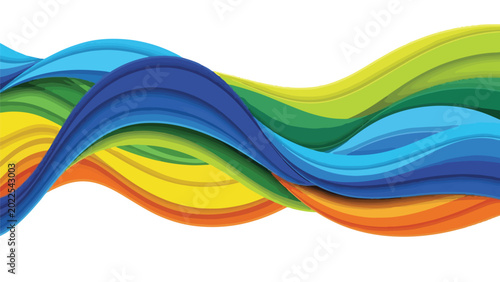 Colorful Wavy Lines Pattern Design Element 1.