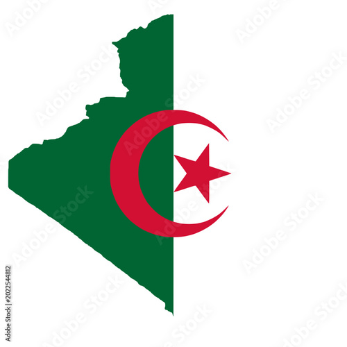 Flag of Algeria in Map Shape