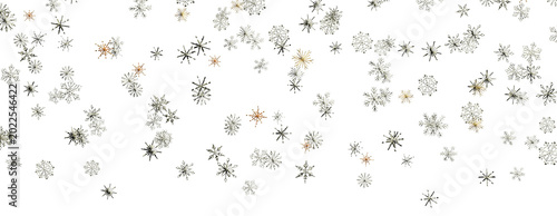 Tableau sur toile Scattered snowflake pattern, winter holiday background, delicate snowfall