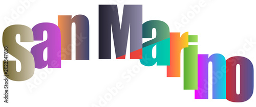 Принти на полотні Colorful Gradient Text Logo Design Featuring San Marino Name